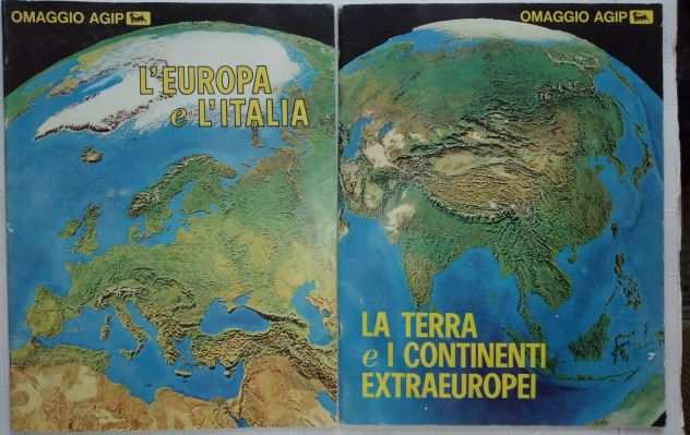 2 CARTINE GEOGRAFICHE OMAGGIO AGIP ANNO 1969 RARISSIME DA COLLEZIONE