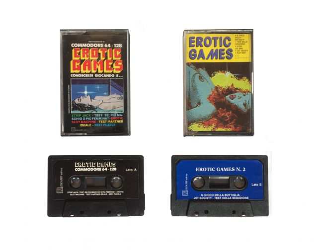 2 cassette EROTIC GAMES 1 e 2 per Commodore 64 e C128