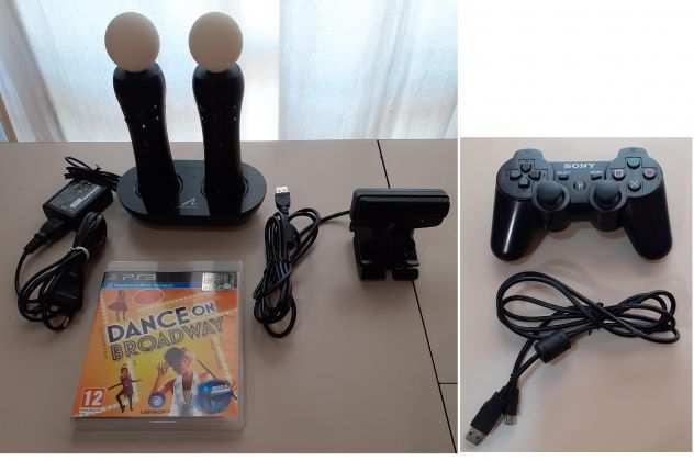 2 PALYSTATION MOVE MOTION CON CARICABATTERIE  TELECAMERA  GIOCO PS3