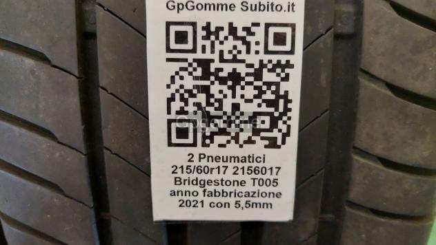 2 Pneumatici 2156017 Bridgestone T005 al 7921