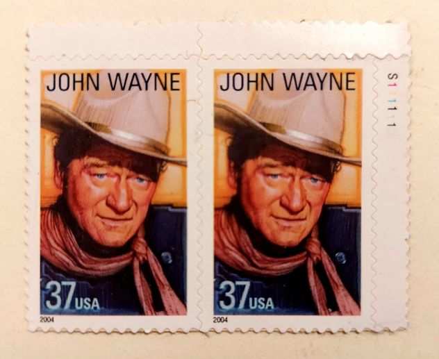 2 Rarissimi Francobolli John Wayne-Leggende di Hollywood nuovo non viaggiato