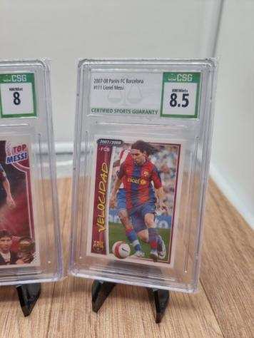 200708 amp 201213 - Panini - FC Barcelona - Lionel Messi - 3 Graded card - CSG 8.5