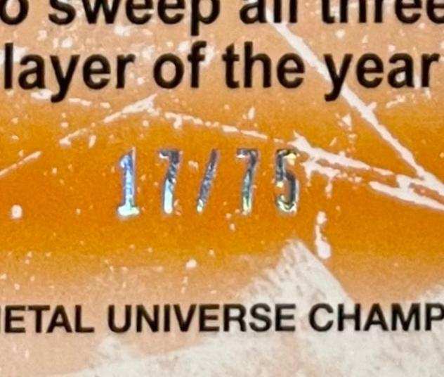2021 - Skybox - Metal Universe Champions - FF34 Sahith Theegala PMG Pink 75