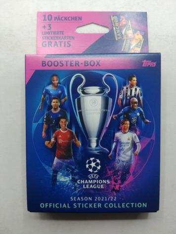 20212022 TOPPS Champions League Official Stickers Lot of 12 Booster Box with 10 sticker packets  3 limited edition cards for each