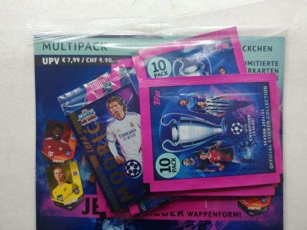 20212022 TOPPS Champions League Official Stickers Lot of 20 Multipacks with 8 packets  2 limited edition cards for each