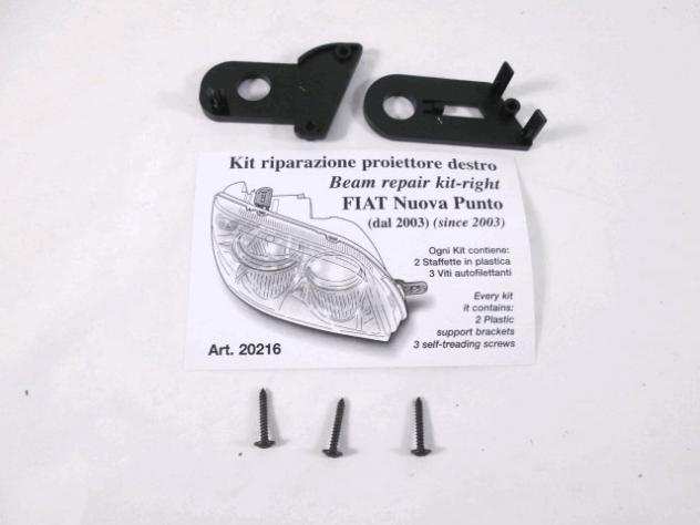 20216 STAFFA KIT RIPARAZIONE SUPPORTO FARO FANALE PROIETTORE ANTERIORE DESTRO FIAT PUNTO 1.2 B RICAMBIO NUOVO