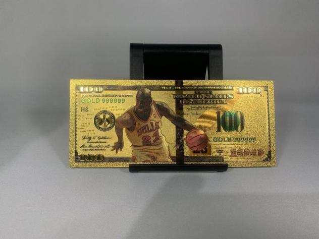 2022 - Gold Banknote - NBA - Kobe Bryant, Michael Jordan - 2 Card