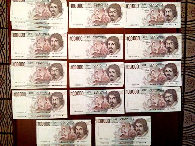 22 banconote da 100.000 lire Caravaggio