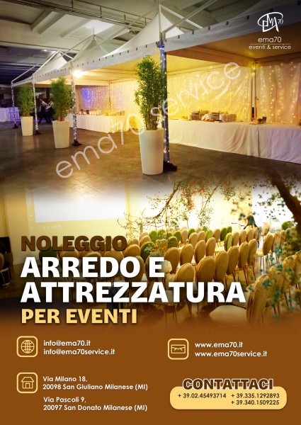 NOLEGGIO ARREDI E ATTREZZATURE - PER EVENTI AZIENDALI - EVENTI PRIVATI - EVENTI PUBBLICI