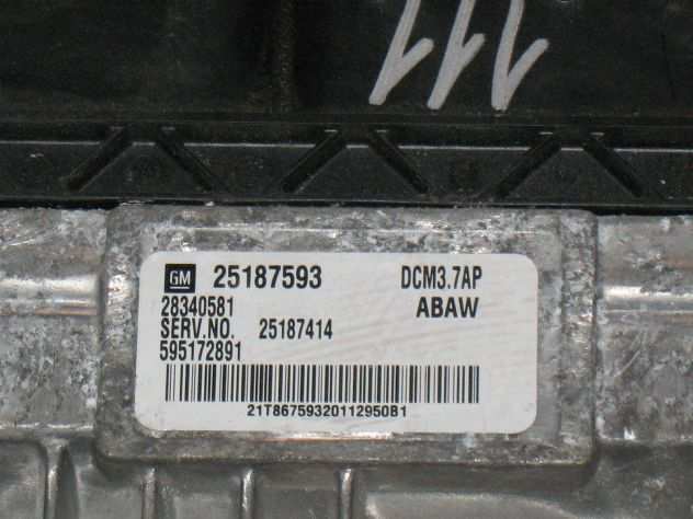 25187593 ECU ORLANDO OPEL ANTARA GM ABAW DCM3.7AP 595172891 25187414