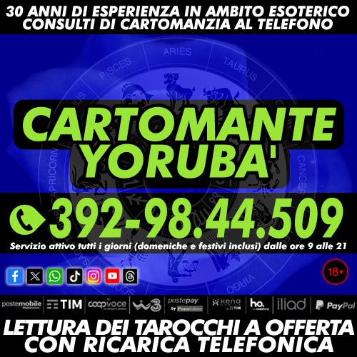 Tutti i consulti svolti dal Cartomante Yorubà sono a pagamento con offerta