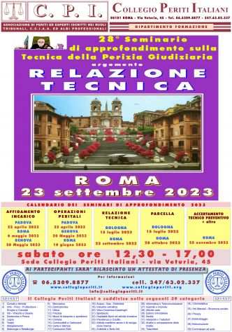 28deg Seminario Relazione Tecnica - ROMA sabato 23 settembre 2023