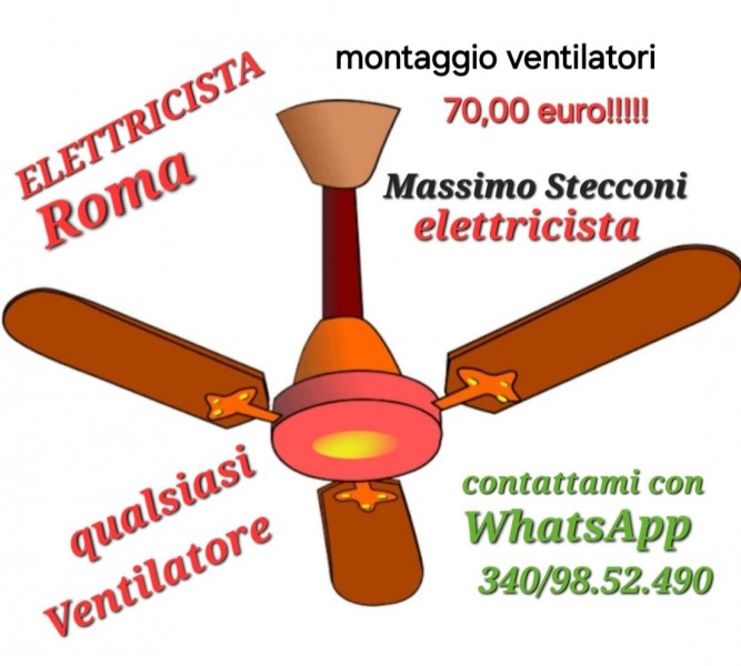 Montaggio ventilatore a soffitto Roma Pigneto 