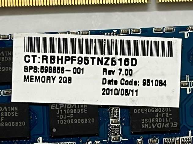 2GB 2Rx8 PC3-10600S-9-10-F1 ELPIDA