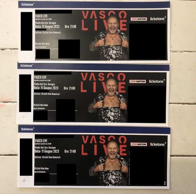 2x Biglietto Concerto Vasco Rossi Bologna Domenica 11062023 Stadio DallAra