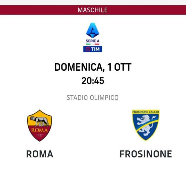 3 BIGLIETTI CURVA NORD PER ROMA vs FROSINONE