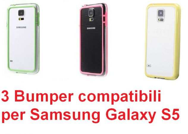 3 Bumper compatibili per Samsung Galaxy S5 NUOVI DA MAGAZZINO