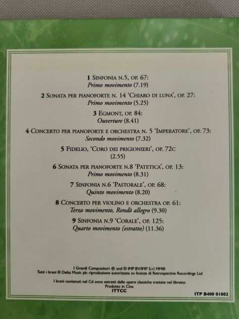 3 CD Originali Beethoven, Mozart e Bach