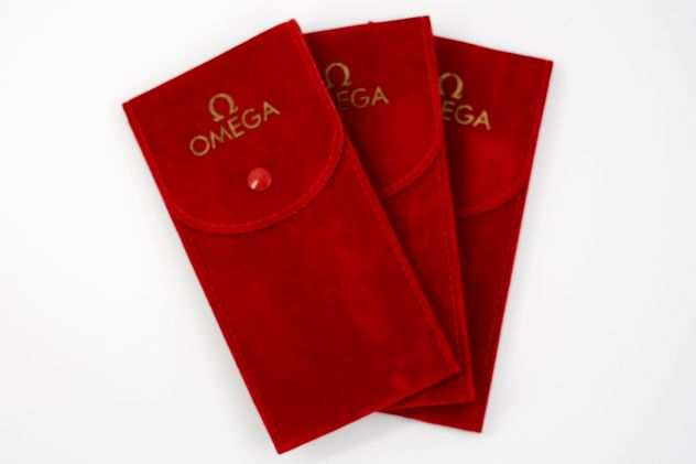 3 Pochette Stampa OMEGA Gold Elegante Custodia Service Monoposto NEW