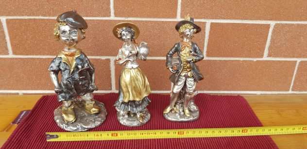 3 Statuine in argento 925 depoca 1937