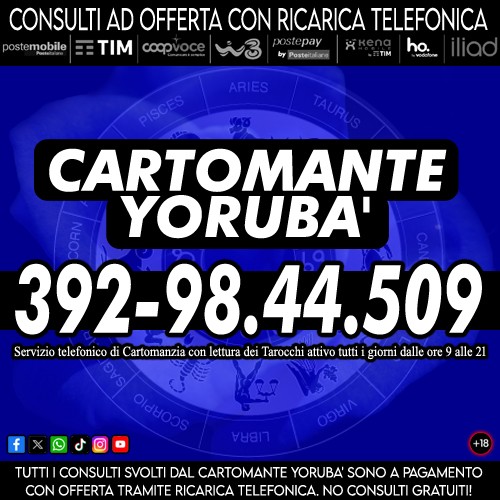 ❤ il Cartomante Yorubà - Lettura dei Tarocchi con offerta ricarica telefonica ❤