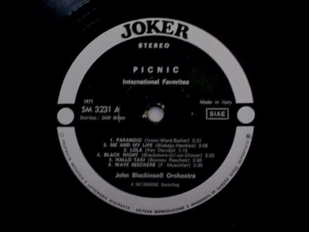33 giri originale del 1971- John Blackinsell Orchestra PICNIC
