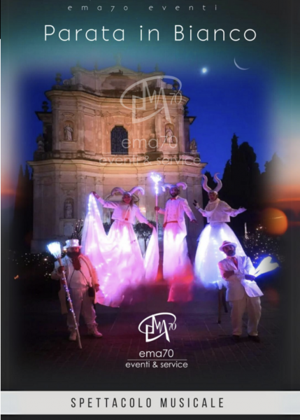 PARATA IN BIANCO - SFILATA SUI TRAMPOLI – COREOGRAFIE E DANZE - EMA 70 EVENTI - COSTUMI SCENICI UNICI IN ITALIA – EVENTI DI PIAZZA – EVENTI AZIENDALI – EVENTI PRIVATI – EVENTI PUBBLICI