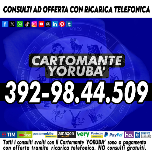 1 CONSULTO TELEFONICO DI CARTOMANZIA CON IL CARTOMANTE YORUBA' - CONSULTO TELEFONICO