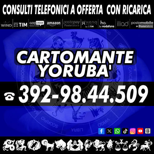 Da circa 30 anni alla ribalta nel mondo dell'occulto: Cartomante Yorubà