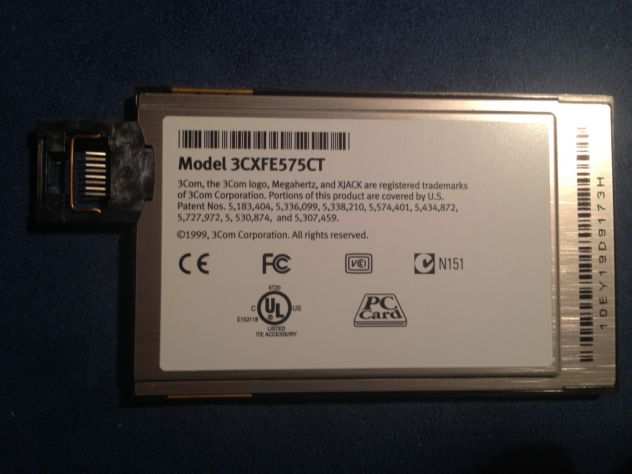 3COM Mod. 3CXFE575CT 10-100 Network PC Card