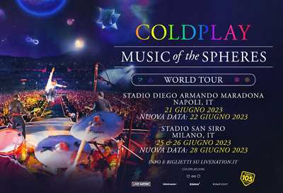 4 biglietti prato COLDPLAY MILANO 25 giugno prezzo di costo