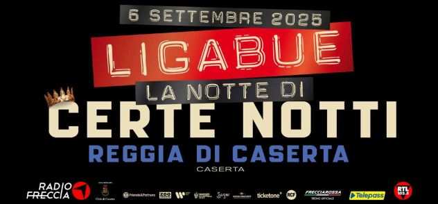 4 biglietti RED ZONE concerto LIGABUE Reggia di Caserta 6.09.2025