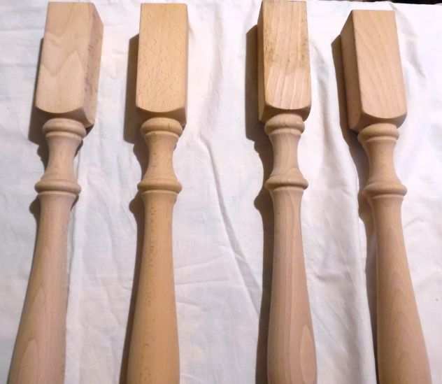 4 Gambe per tavolo in legno di faggio