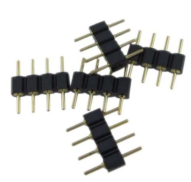 4 PIN MALE CONNECTOR FOR RGB 3528 5050 LED STRIP LIGHT CONNECT GOLD PL