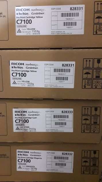 4 toner Ricoh Pro C7100 1C,1M,2Y originali