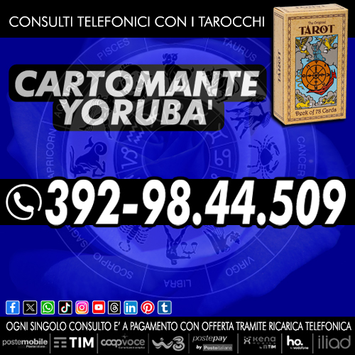  Con il Cartomante YORUBA' sono garantite soluzioni al 100%