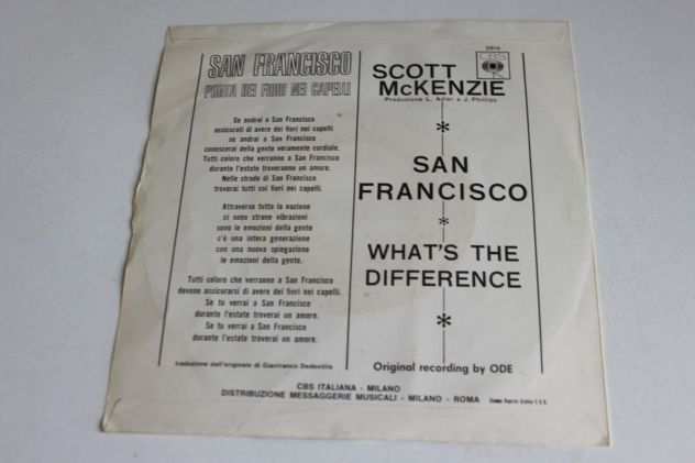 45 GIRI SCOTT McKENZIE - SAN FRANCISCO 1967 CBS 2816 ITALY