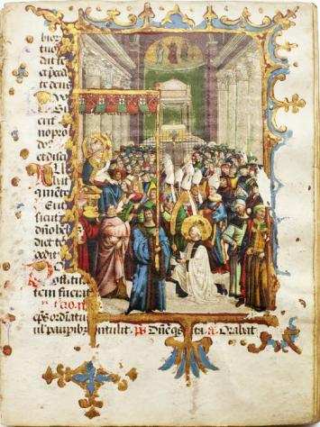 46 Illustrated pages on PARCHMENT - Book of Hours - Heures a lUsaige de Rome - 1490