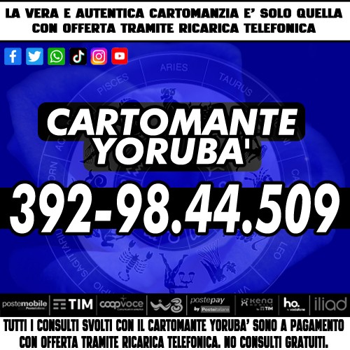 IL CARTOMANTE YORUBA' TI ASCOLTA E TI CONSIGLIA