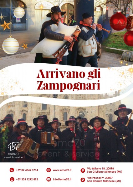 ARRIVANO GLI ZAMPOGNARI ANIMAZIONE ITINERANTE MUSICALE PER LE VIE E LE PIAZZE DELLA TUA CITTA' - EVENTI PUBBLICI  - EVENTI PRIVATI - EVENTI AZIENDALI 