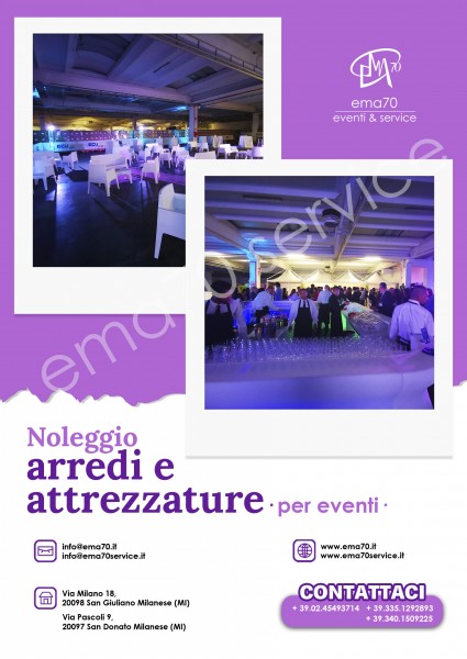 NOLEGGIO ARREDI E ATTREZZATURE - PER EVENTI AZIENDALI - EVENTI PRIVATI - EVENTI PUBBLICI