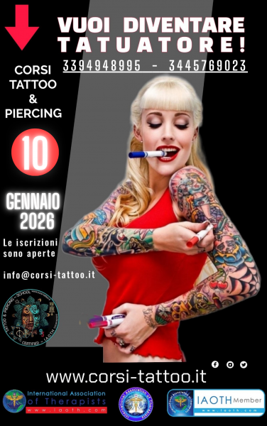 10.GENNAIO.2026 INIZIANO CORSI TATTOO PIERCING MICRODERMAL P.M.U 