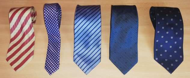 5 Cravatte Firmate, Made in ITALY , 100 Seta e rifinite a mano