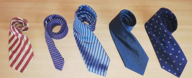 5 Cravatte Firmate, Made in ITALY , 100 Seta e rifinite a mano
