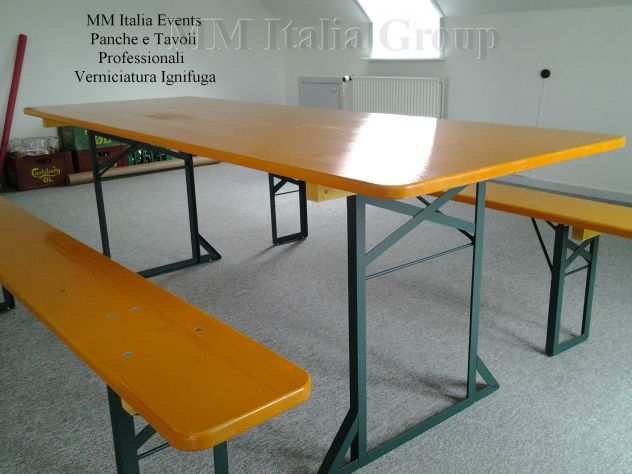 5 set panche e tavoli pieghevoli professionali per sagre noleggio 80 x 220