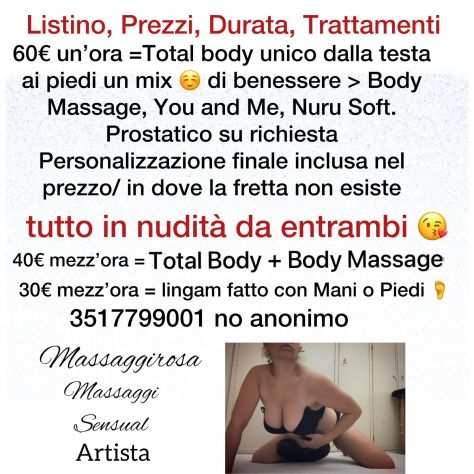 50 ENNE ITALIANA offro massaggi giagrave personalizzati da 603040euro 2030 chiuso
