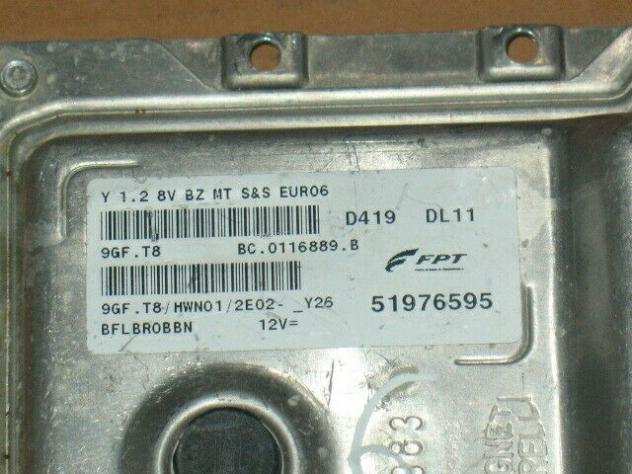 51976595 9GFT8 ECU YPSILON 1.2 8V BZ MT EURO6 51976595 9GF.T8 HWN01 D419 DL11