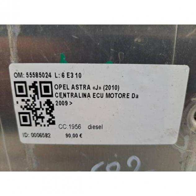 55585024 CENTRALINA MOTORE OPEL Astra J 1956 diesel (2009) RICAMBI USATI