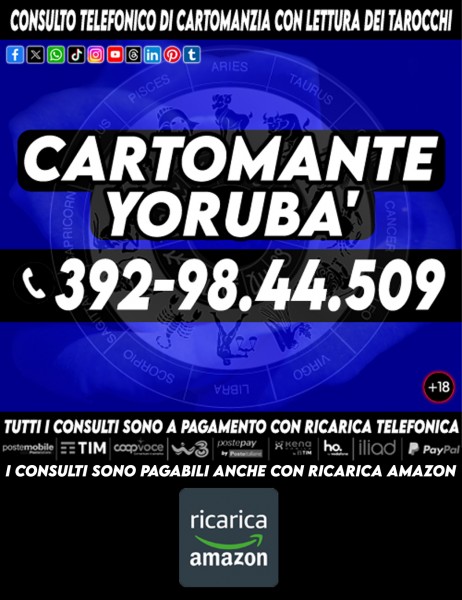 Chiamami ora per un consulto di cartomanzia professionale: Cartomante Yorubà