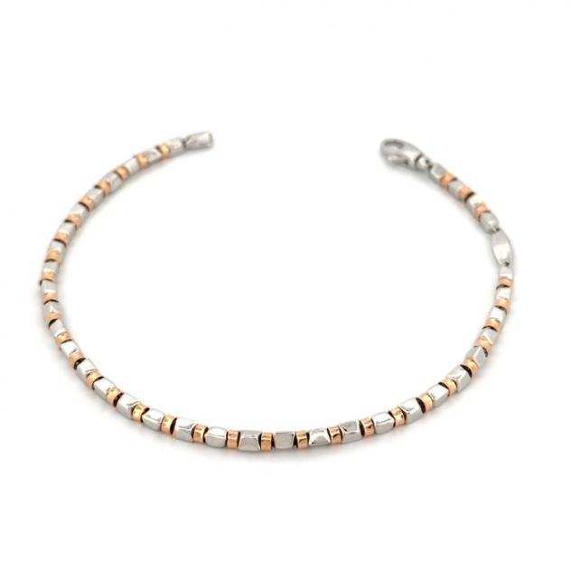 - 6,3 gr - 20 cm - 18 Kt - Bracciale - 18 carati Oro bianco, Oro rosa